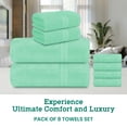 thumbnail image 5 of Casa Lino 8 Piece Ring Spun Cotton Bath Towel Set, Quick Dry- Sky Blue, 5 of 6