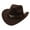 Brown, variant on Western Cowboy Hat for Men Women Adjustable Cowgirl Hat Wide Brim Beach Cowboy Hat