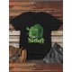 thumbnail image 1 of Men's Retro Cartoon Shrat Rat Graphic T-Shirt - Soft Stretch Short Sleeve Casual Tee with Vibrant Green Print, Breathable Summer Top for Outdoor Activities, Leisure Clothing, Playful Print Shirt, Med, 1 of 6