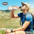 thumbnail image 6 of Yayeee 33oz Insulated Water Bottle Double Wall Stainless Steel with Flip Straw Lid, Gray Cute Flower, 6 of 7