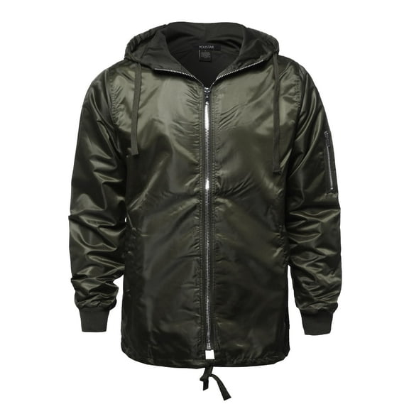 FashionOutfit Men's Casual Solid Color Zipper Detail Waterproof Windbreaker
