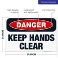 thumbnail image 3 of Keep Hands Clear Sign, OSHA Danger Sign, 24x36 Corrugated Plastic, 3 of 7