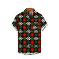 thumbnail image 5 of Blusa y camisa de manga corta con cuello vuelto para hombre, blusa informal de moda con cuello vuelto, blusa estampada de manga corta con botones, blusa de poliéster para hombre, 5 of 5