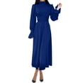 thumbnail image 2 of DailyTrove Women's Collared Button-Front Linen Midi Dress - Cotton-Blend Casual Summer & Office Wear, Breathable for Work, 2 of 6