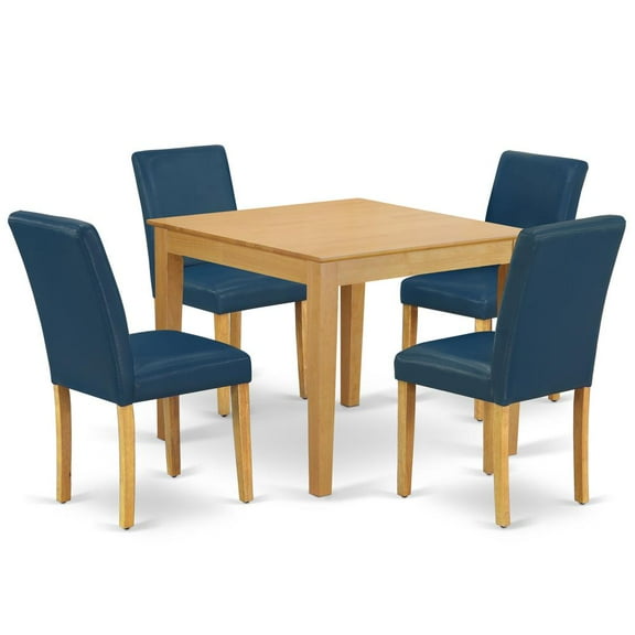 East West Furniture Dining Room Set Oak, OXAB5-OAK-55