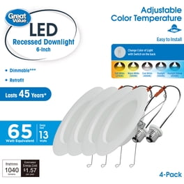 EcoSmart 4-Inch White Integrated LED Recessed Trim – Soft White, Dimmable, 4-Pack