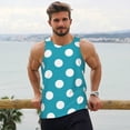 thumbnail image 6 of Lsque Sky Blue And White Polka Dot Pattern Mens Tank Tops Muscle Athletic Quick Dry Sleeveless Workout Fitness T Shirts Beach Tank Top, Loose-fit Sleeveless Shirt for Men-3X-Large, 6 of 7