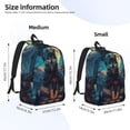 thumbnail image 2 of Balery Starry Sky Moon Wolf Leader Mochila Clásica Impresa Básica para Viaje, Mochila Escolar Resistente al Agua, Mochila de Lona con Correas Ajustables-Small, 2 of 5