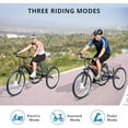 thumbnail image 4 of Electric Trike, 7-Speed Adult Electric Tricycle with Basket, 24"&26" Fat tire 3-Wheel Electric Bike, 350W Brushless Motor, 36V Detachable Battery for Men and Women, 4 of 8