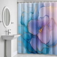 thumbnail image 5 of Modern Water Ripple Shower Curtain for Bathroom Decor, Gold Blue Marble Texture Waterproof Fabric Shower Curtain, 72"x96" Set with 12 Hooks, 5 of 9