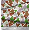 thumbnail image 2 of Soimoi Orange Silk Fabric Triangle Geometric Print Fabric by Yard 42 Inch Wide, 2 of 3
