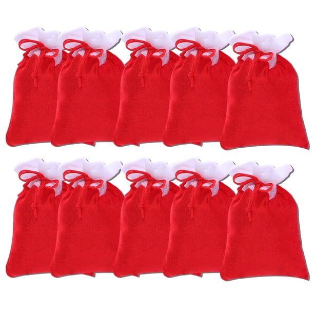Bolsas con cordón Bolsas para envolver regalos de Navidad Regalos de Navidad Sacos de almacenamiento Favor de fiesta Organizador de dulces 10 piezas Inevent HA008826-00