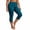 Blue, variant on BUIGTTKLOP Plus Size Capri Pants for Women Elastic Waisted Stretcht Pull on Cropped Pants Side Split Soft Comfy Yoga Capris