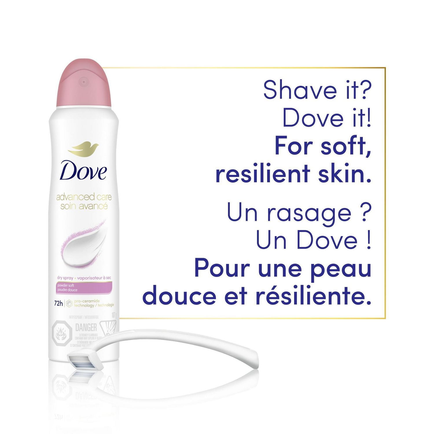 Dove Advanced Care Powder Soft Scent Dry Spray Antiperspirant, 107g Antiperspirant