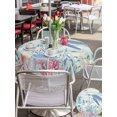 thumbnail image 5 of Outdoor Tablecloth with Umbrella Hole for Patio/Picnic/Party/Camping, Teal Coastal Turtle Waterproof Table Cloth Round Cover Washable, Beach Nautical Ocean Coral Seahorse (Dia 60"), 5 of 8