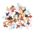 thumbnail image 1 of 50 piezas de dijes de cruz de madera, adornos colgantes, dijes de cruz, colgantes para llaveros, proyectos de manualidades, collares y pulseras, 1 of 9
