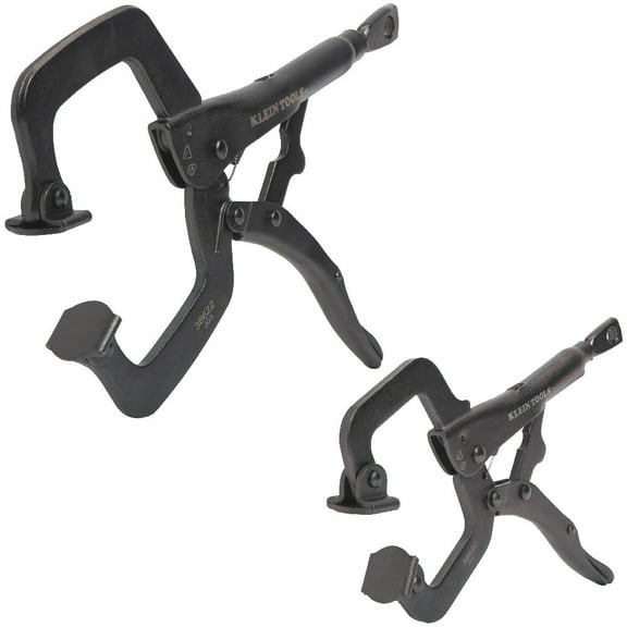 Klein Tools 38662 C-Clamp Locking Pliers with Swivel Jaws Set