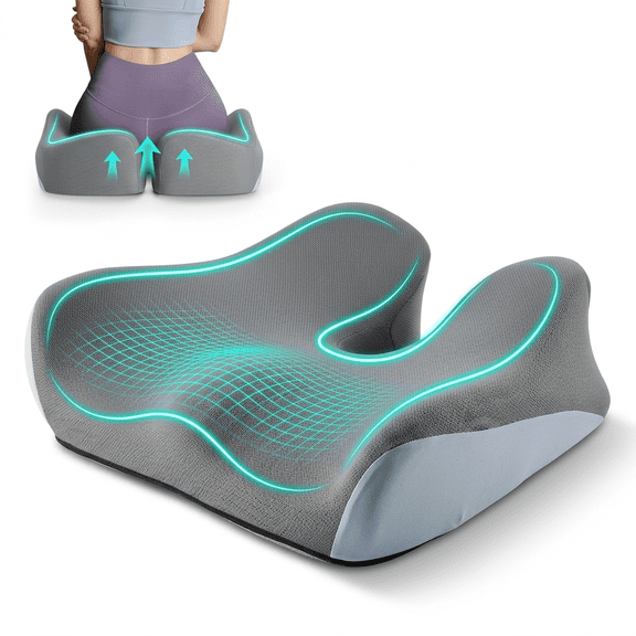 KAIPARA Seat Cushions for Office Chairs, Ergonomic Memory Foam Chair Cushions for Sciatica, Tailbone Pain Relief Support Pillow, Car Seat Cushion