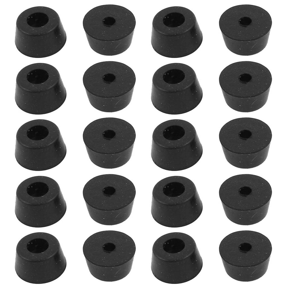 Unique Bargains 20 Pieces Black Rubber Furniture Desk Chair Foot Pads 13mmx7mm
