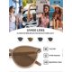 thumbnail image 4 of Retro round sunglasses for women and men polarized UV400 protection classic sunglasses (champagne frame tea piece polarized lens), 4 of 4