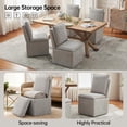 thumbnail image 6 of Usaint Upholstered Dining Chair with Casters and Storage, Fabric Rolling Desk Chair with Wheels for Home Office Living Room, Easy Assembly, Light Gray, 6 of 6