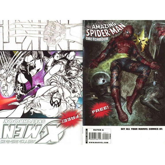 Astonishing X-Men/Amazing Spider-Man: The Gauntlet Sketchbook #1 VF ; Marvel Comic Book