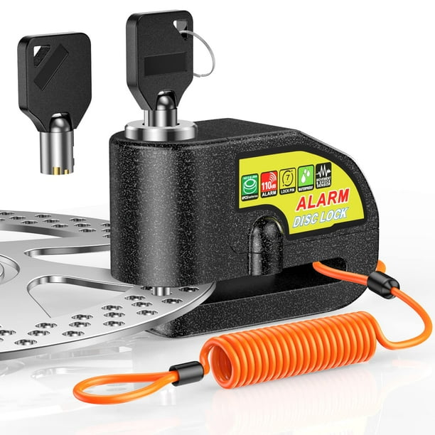 Wsdcam Motorcycle Lock with 110dB Alarm Anti Theft Security Disc Brake ...