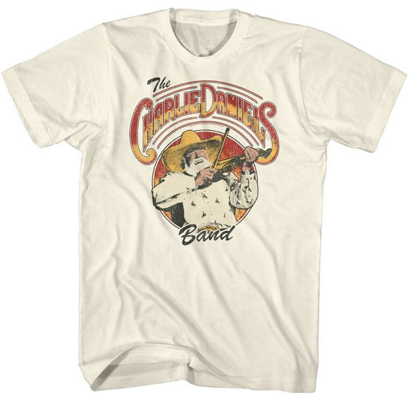 Charlie Daniels Band Logo and Fiddlin 2 Natural T-Shirt