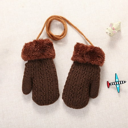 

Juebong Children Baby Gifts Toddler Baby Boys Girls Winter Knitted Gloves Children Knitted Gloves Children Solid Color Thickened Warm Gloves