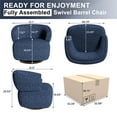 thumbnail image 4 of RoyalCraft Swivel Accent Chair, Fully Assembled Round Barrel Chairs, Oversized Upholstered Armchair with 360-Degree Base, Modern Club Chair for Living Room, Bedroom, Office, Blue, 4 of 6