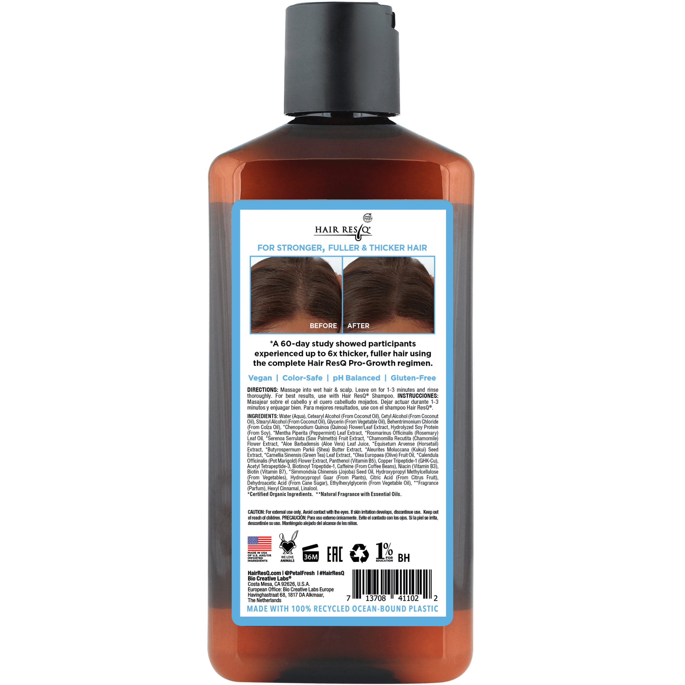 (6 pack) Petal Fresh Hair ResQ Thickening Conditioner, Advanced Biotin Pro-Growth Formula for All Hair Types, 12 fl oz