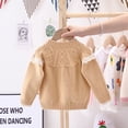 thumbnail image 4 of Baby Girl Long Sleeve Tops Toddler Kids Baby Girl Solid Sweater Knit Crochet Clothes Cardigan Outfits Toddler Baby Pullover Fleece Sweatshirt Khaki 80, 4 of 9