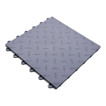 Speedway Garage Tile Mfg. Garage Floor 6 Lock Diamond Tile Silver