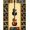 Mustard Tan Teal, Pattern 9, variant on ODIKA 8'x10' Washable Area Rug Non-Slip Chair-Friendly Mat Guitar Music Rock Notes Treble Clef Border Record Vinyl Themed for Dining Room, Large Office, Lounge
