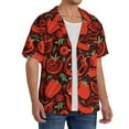 thumbnail image 2 of Sikiie Tomatoes And Chili Men's Wrinkle Free Untucked Cuban Shirt Business Casual Button Down Shirts Short Sleeve ShirtLarge, 2 of 5