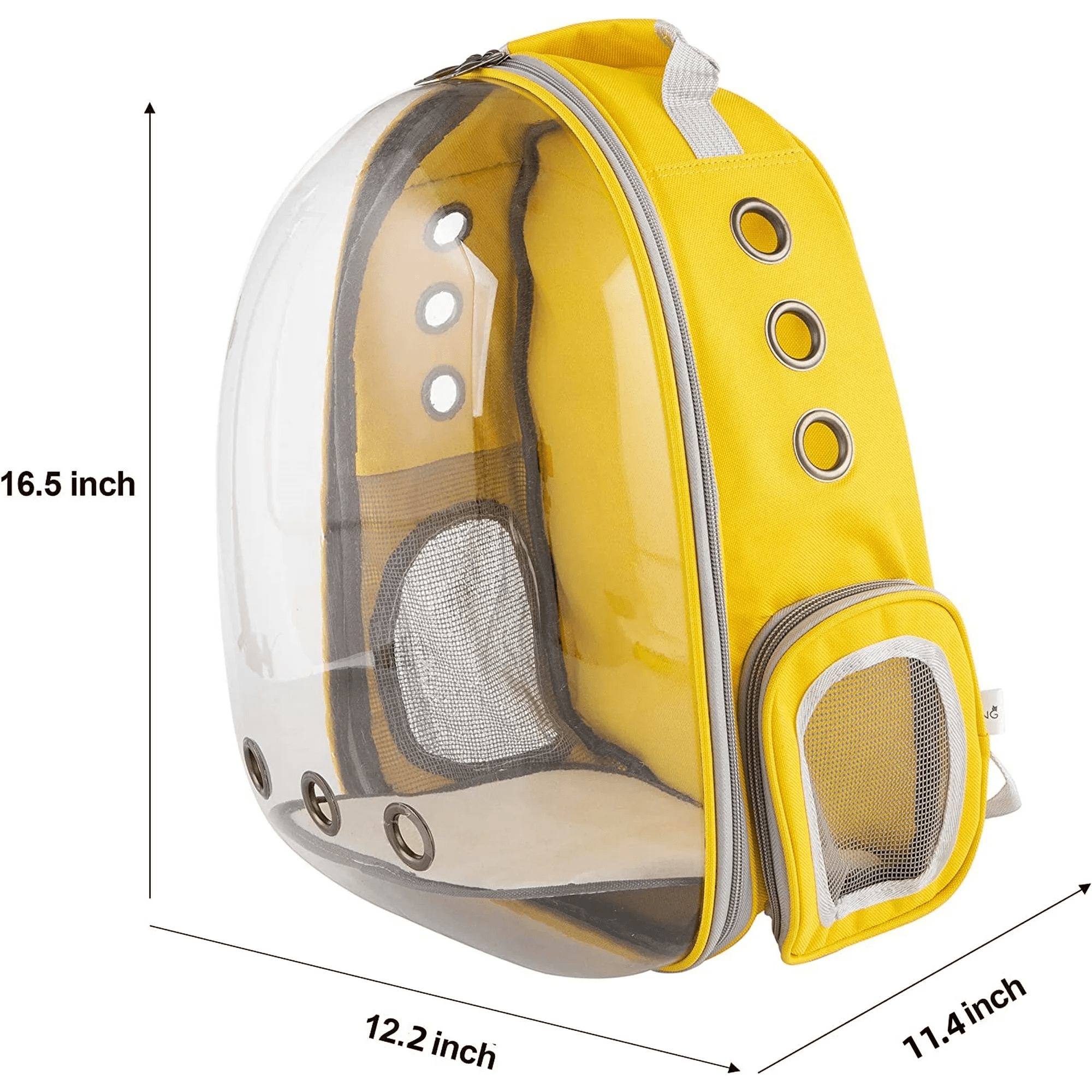 Cat Carrier Backpack, Breathable Pet Backpack Carrier for Pets and Small Dogs,Airline-Approved, Clear Cat Backpack for Travel, Hiking, Walking & Outdoor Use (Yellow)
