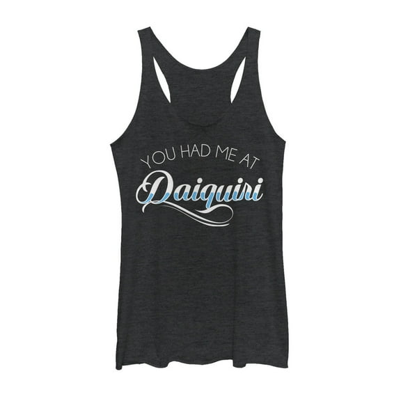Women's CHIN UP Had Me at Daiquiri  Racerback Tank Top Black Heather X Large