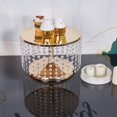 thumbnail image 4 of Soporte dorado para tartas de boda de 12 pulgadas con colgantes de cristal brillante, soporte tipo candelabro de metal para tartas de magdalenas y postres, plato expositor redondo con espejo para mesa, 4 of 7