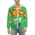 thumbnail image 2 of Phineas And Ferb Zip Up Hoodies Unisex Realistic 3D Print Sweatshirt Long Sleeve Hooded Jacket Coat L, 2 of 8