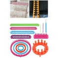 thumbnail image 2 of 1 or 2 Set Multifunctional Knitting Loomed Set Round Rectangular Knitting Frame For Hat Scarves DIY Projects, 2 of 16