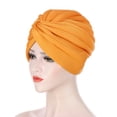 thumbnail image 2 of GreatBaby Ladies' Fashion Solid Color Hat Muslim Headband Hat Spring Summer For Daily Wear Knit Functional and Stylish Choice(Yellow,Free Size), 2 of 2