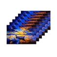 thumbnail image 4 of MKHERT Beautiful Beach Sky Sunset and Boat Painting Placemats Table Mats for Dining Room Kitchen Table Decoration 12x18 inch,Set of 6, 4 of 4