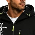 thumbnail image 5 of Men's Athletic Hoodies Solid Color Long Sleeve Zip Up Sweatshirt With Pockets Thick Casual Cross Letter Print Fleece Jacket for Daily Travel Outdoor, 5 of 7