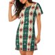 thumbnail image 2 of Fotbe Christmas Snowflakes Plaid Bata de Dormir para Mujer con Estampado, Camisón de Algodón de Manga Corta, Ropa de Dormir Casual, 2 of 6