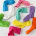 thumbnail image 3 of Ticikt 4 Pairs Kids Cute Ankle Socks Girls Solid Low Cut Socks Colorful Patterned Casual Cotton Short Summer Sock,Color:Pink,L, 3 of 4