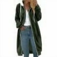 thumbnail image 5 of FNFYFH Womens long Sherpa Jacket Fuzzy Zip Up Hoodies Oversized Fleece Jackets Soft Fluffy Coat Long Sleeve Drawstring Winter Coat with Pockets, 5 of 6