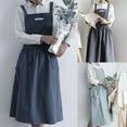 thumbnail image 2 of ENJOYW Women Men Work Kitchen Flower Coffee Shop Solid Soft Washed Cotton Apron Apron, 2 of 7
