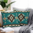thumbnail image 2 of Ethnic Style Pattern Outdoor Pillow Covers Pack of 2 Retro Green Abstract Weaving Art Waterproof Throw Pillow Covers Decorative Cushion Cases for Patio Garden Tent Balcony Couch 18x18 inch, 2 of 8