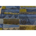 thumbnail image 3 of Unique Loom Glyph Indoor/Outdoor Modern Rug Blue/Beige 5' 3" x 8' Rectangle Textured Geometric Modern Flatweave Perfect For Patio Deck Garage Entryway, 3 of 6