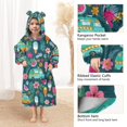 thumbnail image 3 of FORMRS Wearable Blanket Hoodie with Sleeves for Kids Cozy Flannel Sweatshirt, Green Vibrant Truck Pattern, 3 of 7